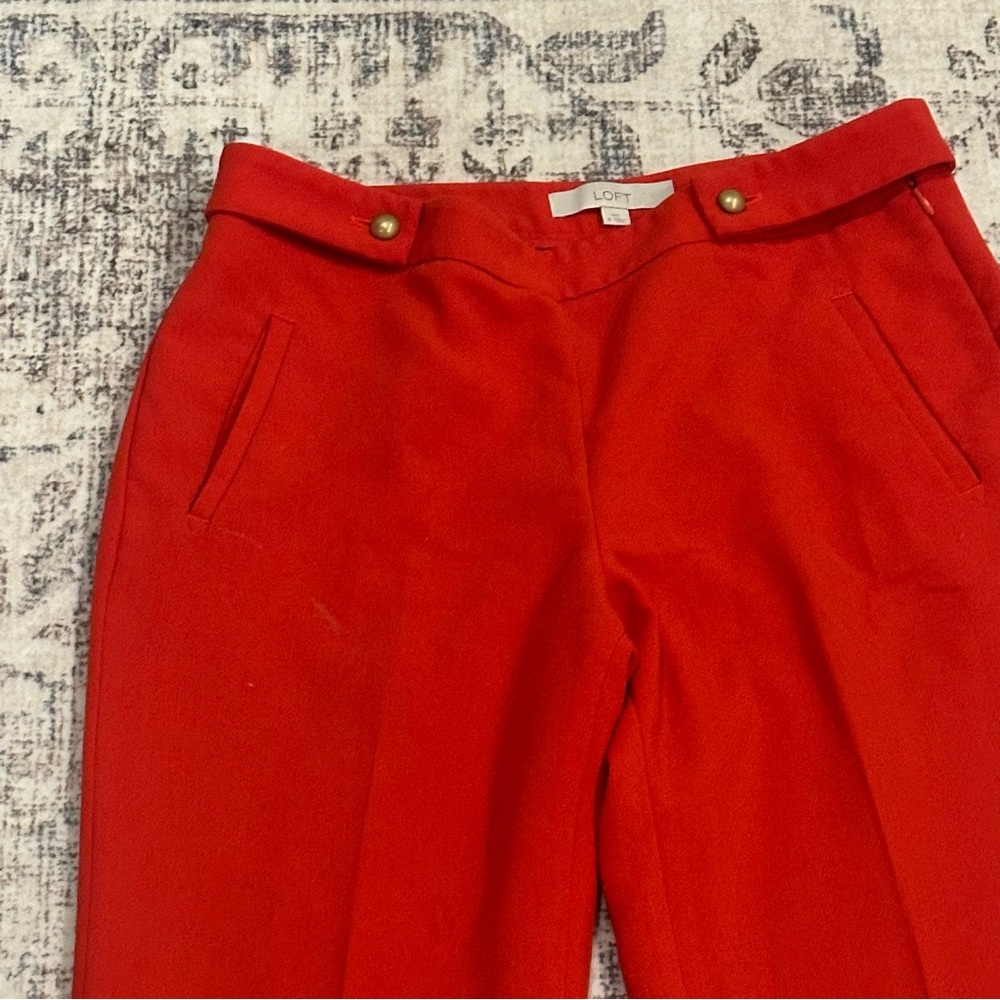 LOFT Kate Vibrant Orange Pants